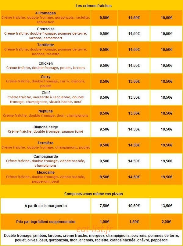 Napoli Pizza — carte page 2