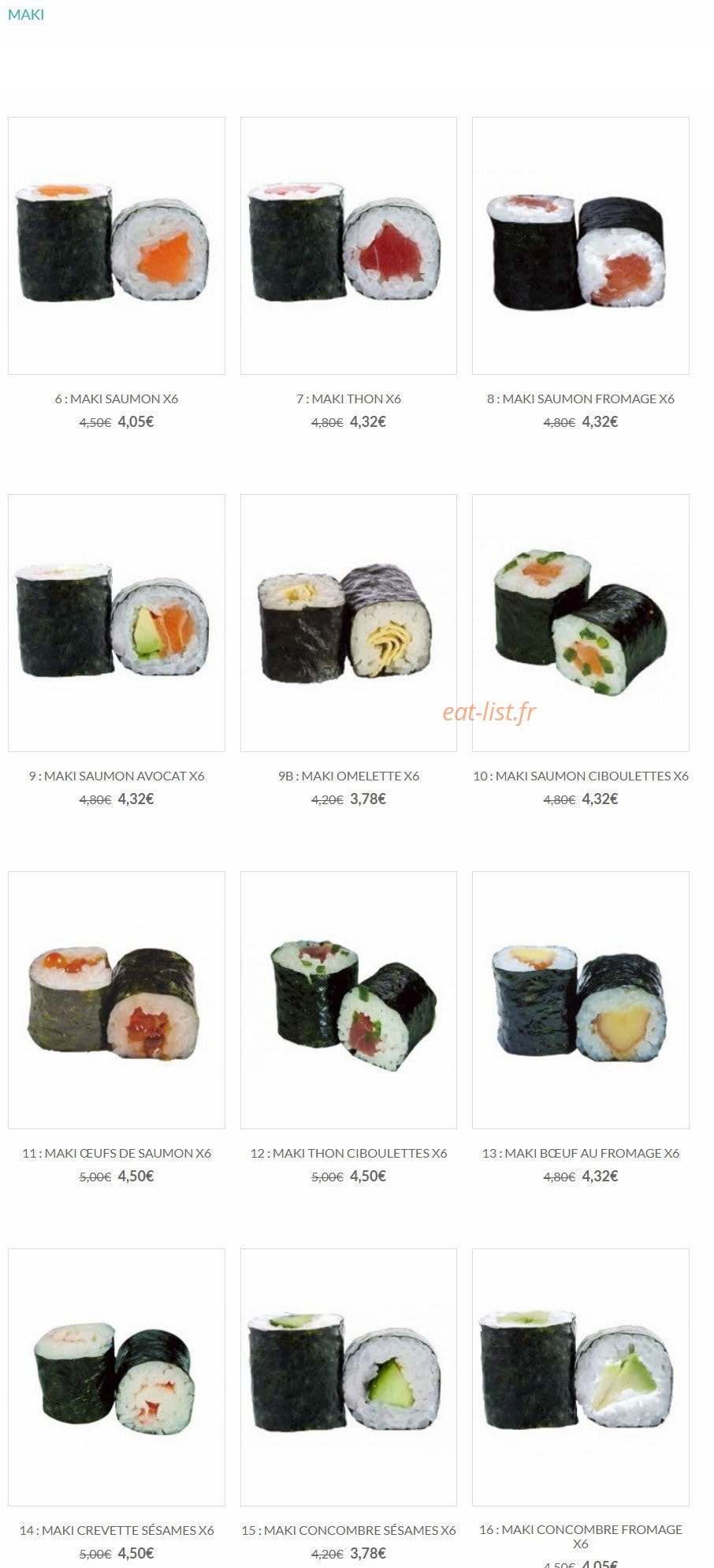 Sushi Lin — carte page 3