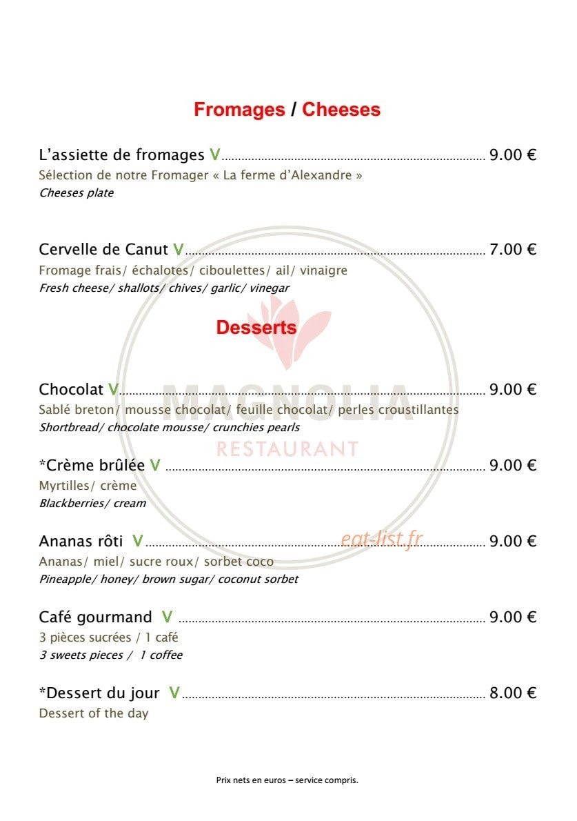Le Magnolia — carte page 4