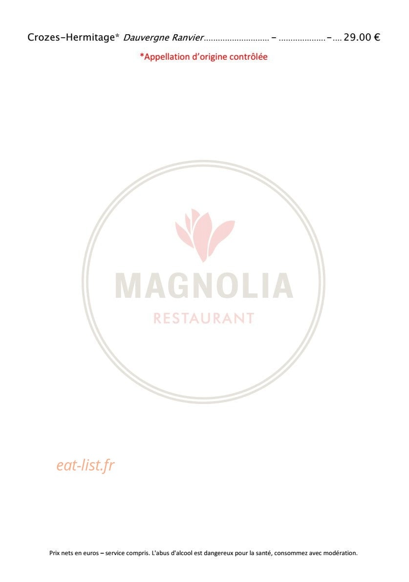 Le Magnolia — carte page 9