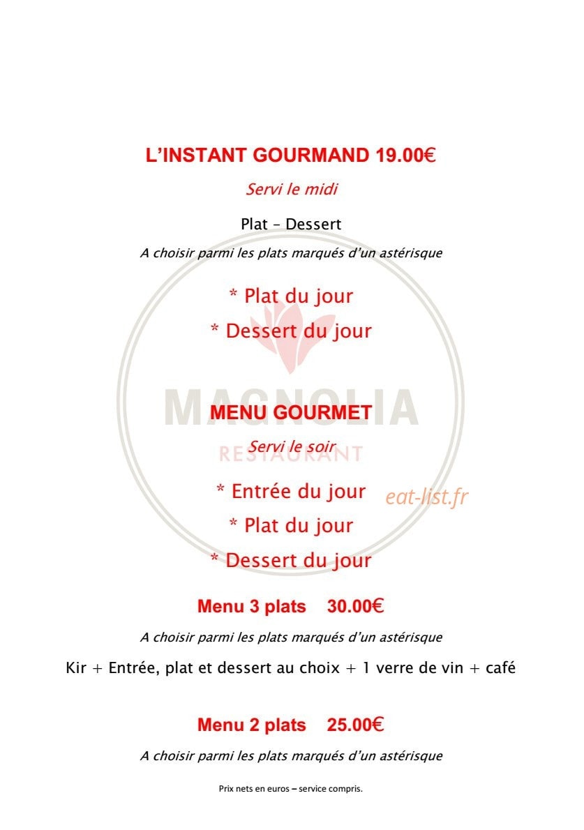 Le Magnolia — carte page 5