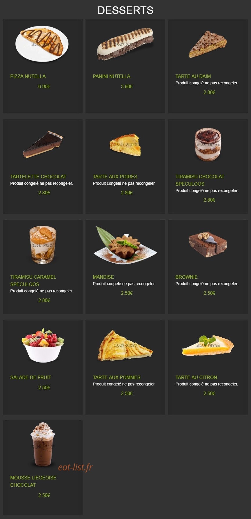 AlloPizza — carte page 10
