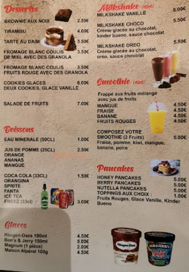 food house — carte page 4