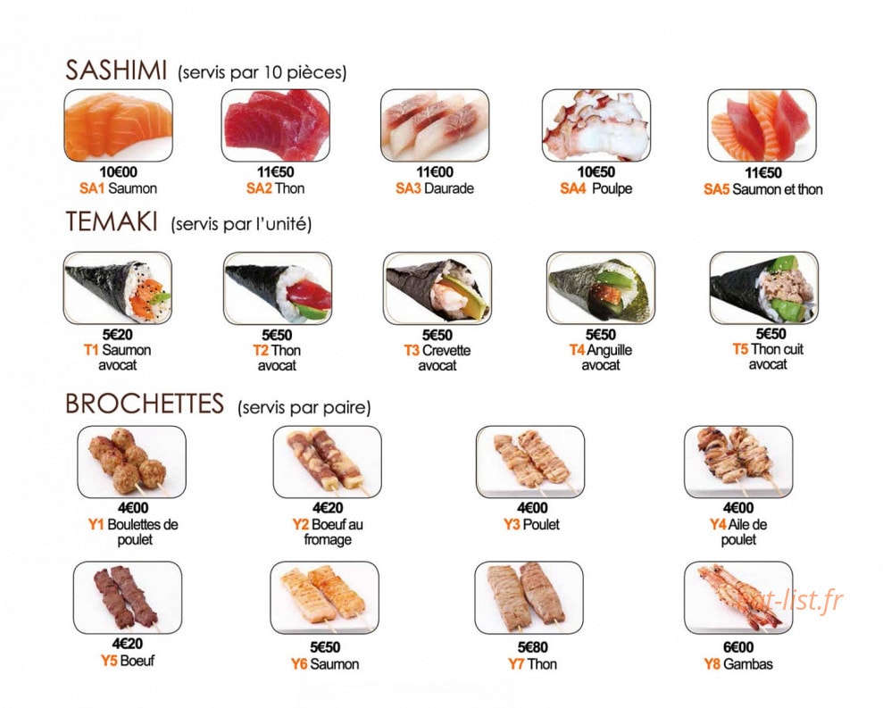 Mont Sushi — carte page 3