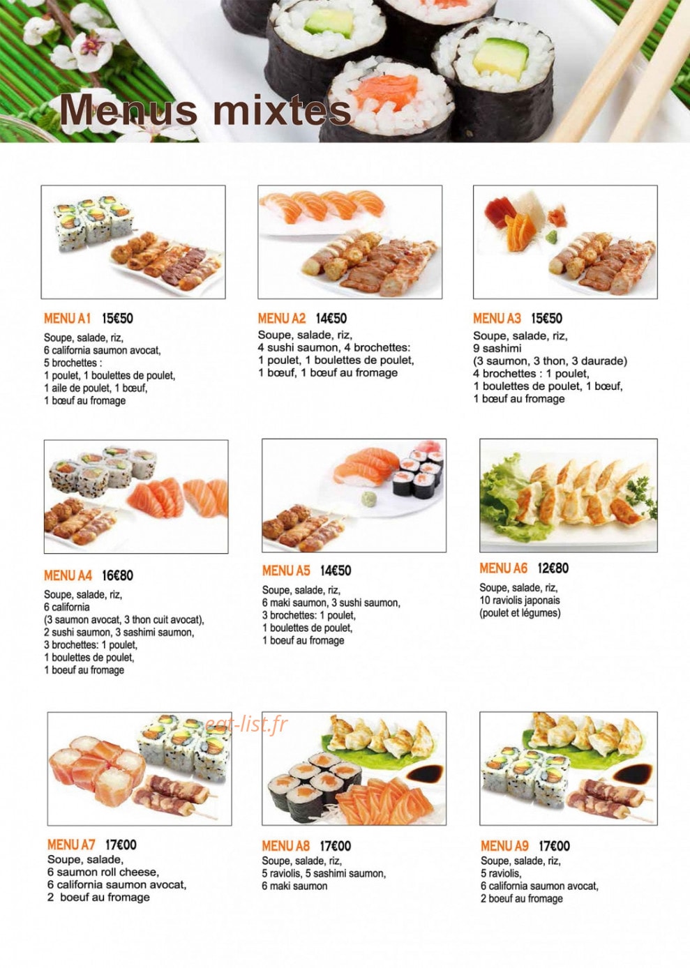 Mont Sushi — carte page 6