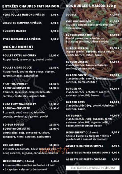 Sugar Hut — carte page 2