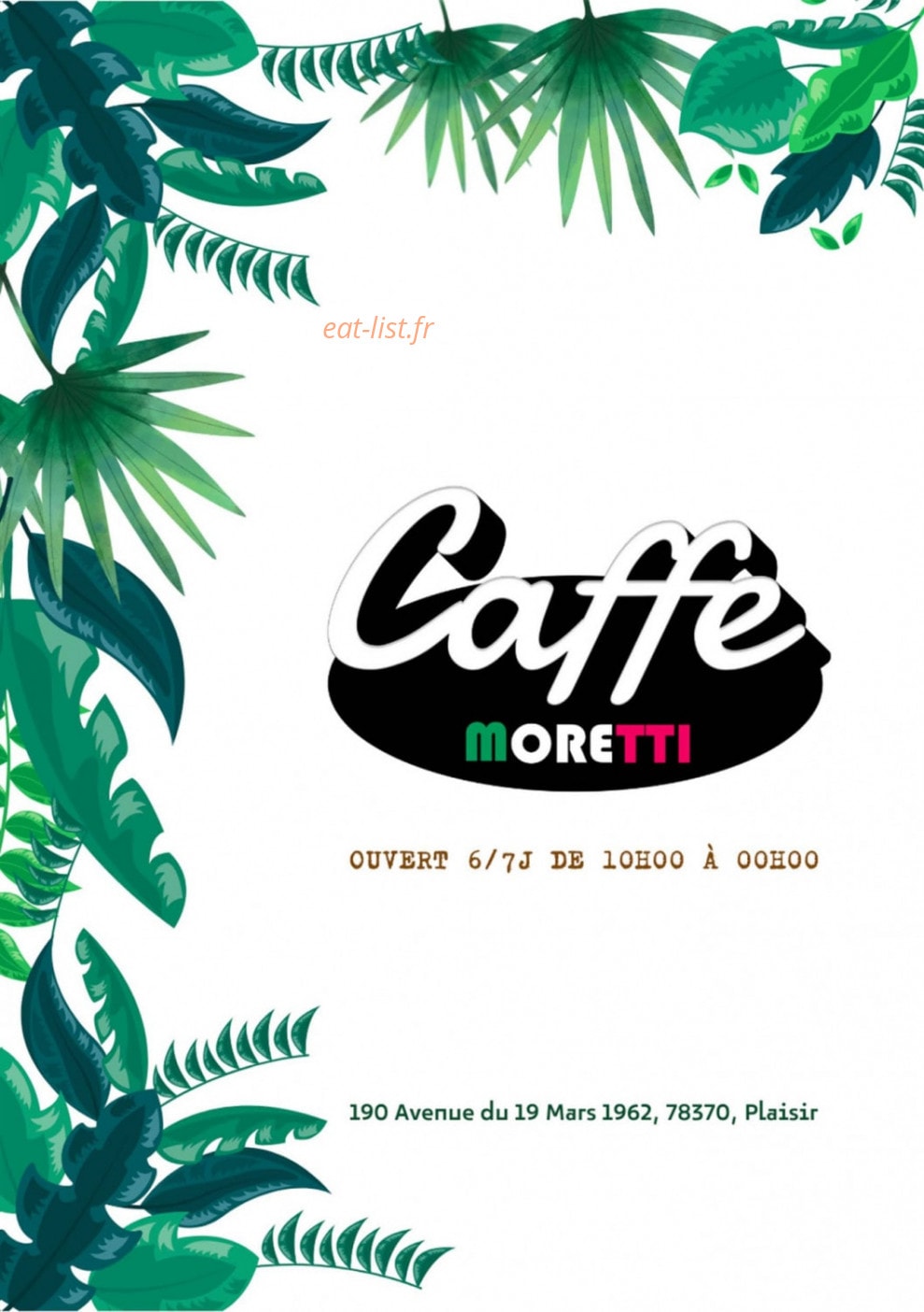 Caffe Moretti — carte page 1