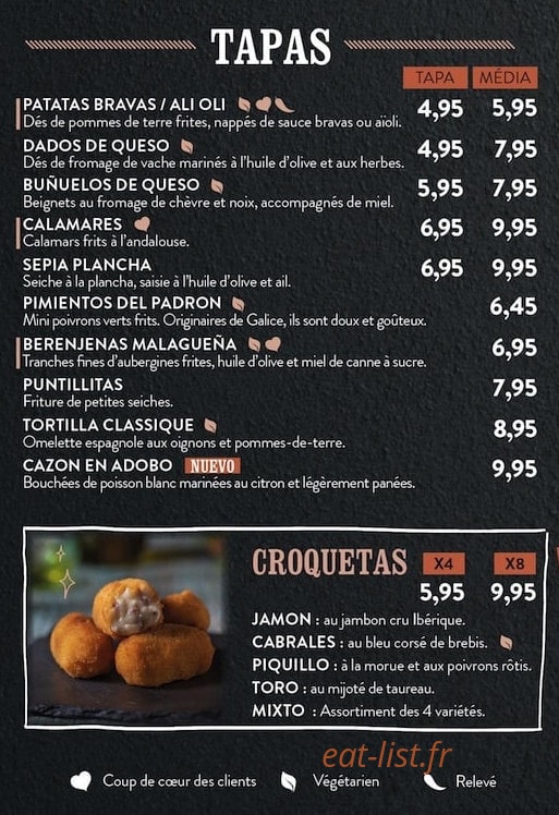 Cañas y Tapas — carte page 2