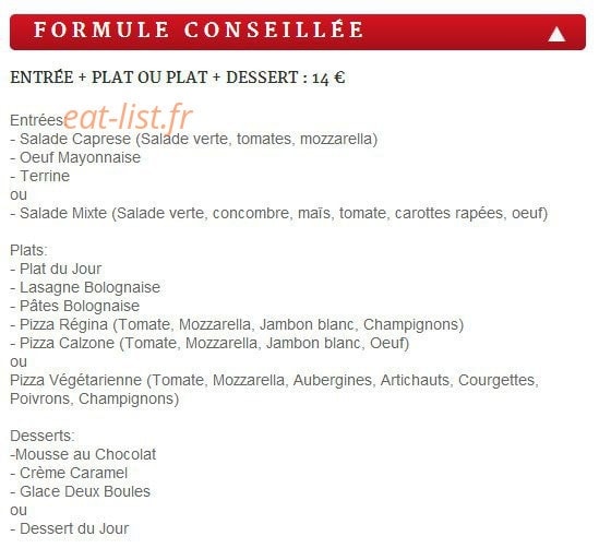 La trattoria — carte page 2