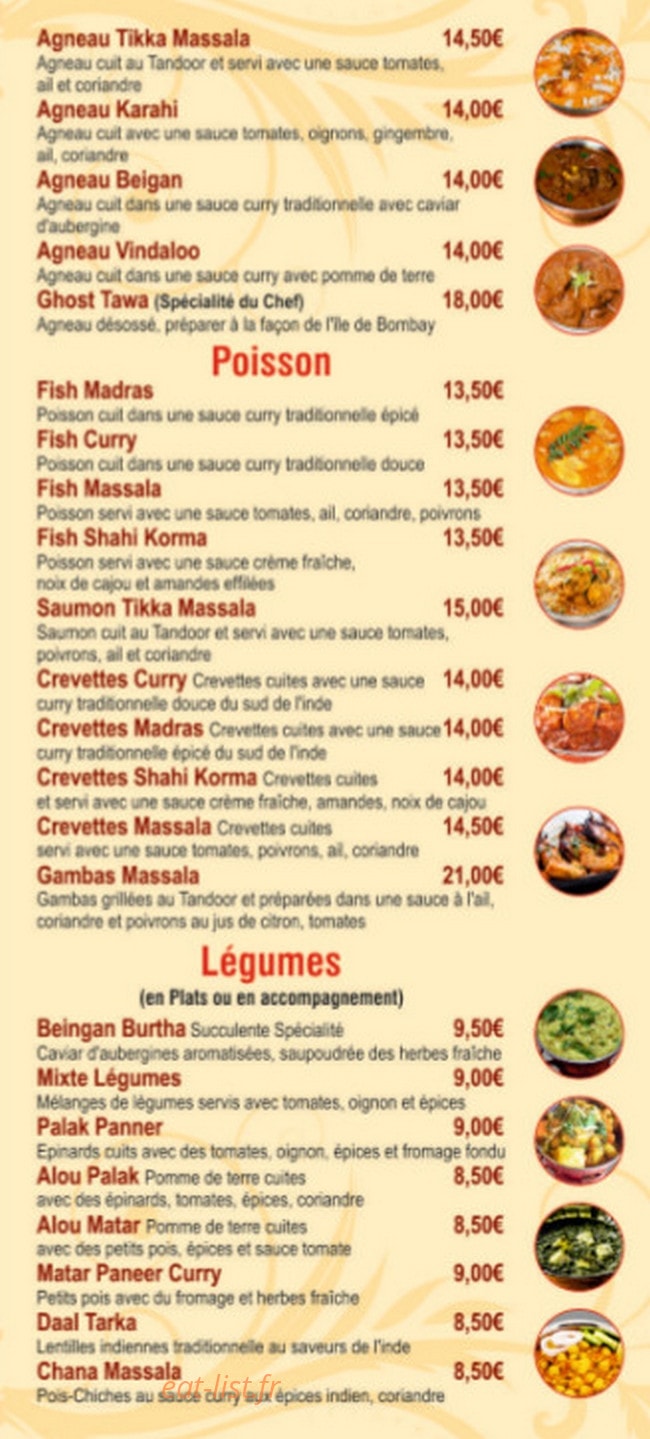 Restaurant Indian Palace — carte page 6