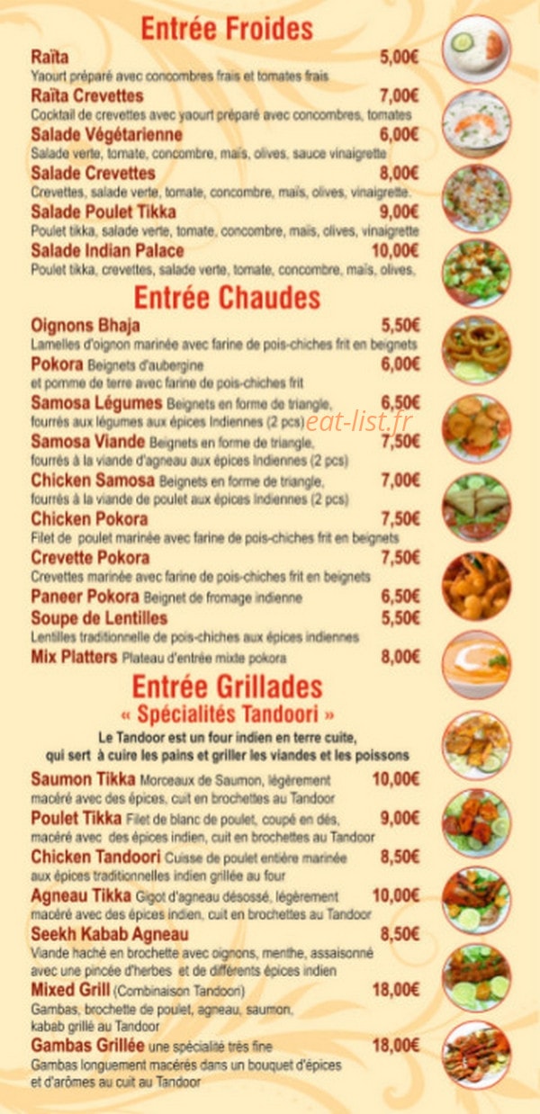 Restaurant Indian Palace — carte page 4