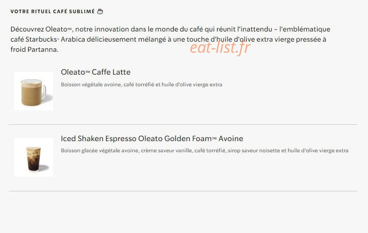 Starbucks Coffee — carte page 24