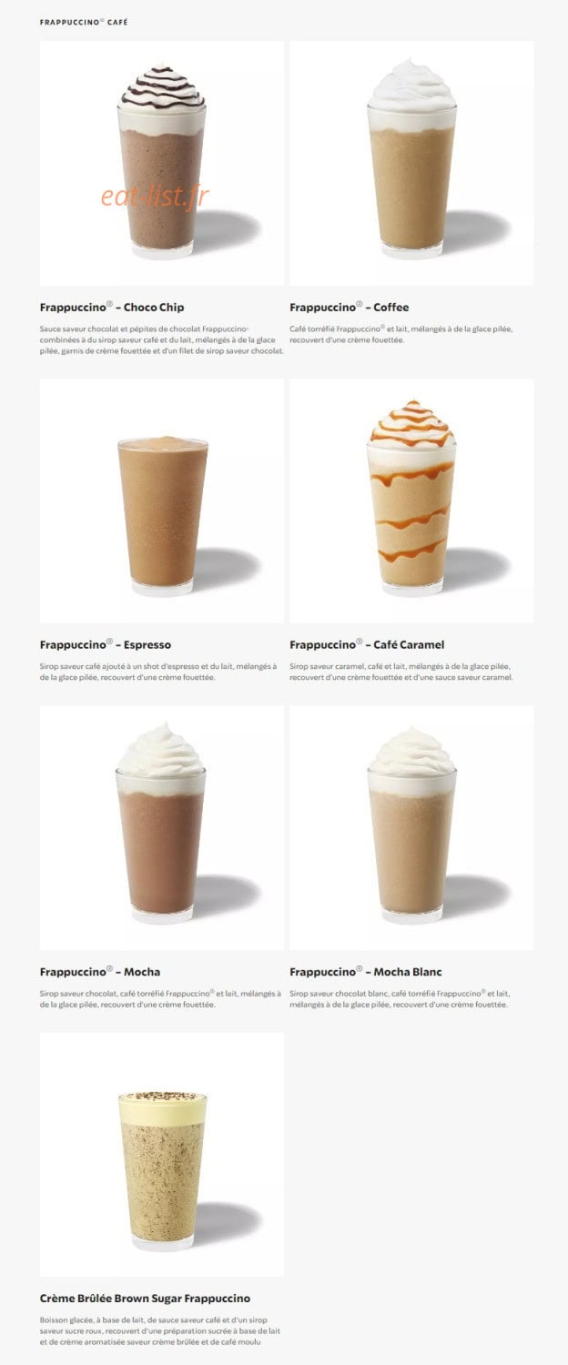 Starbucks Coffee — carte page 7