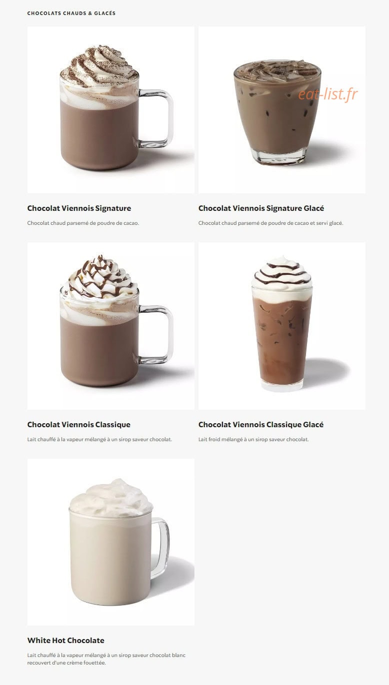 Starbucks Coffee — carte page 5