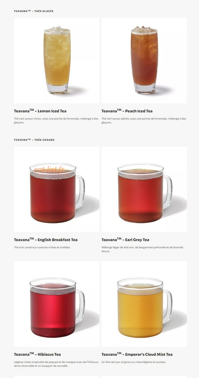 Starbucks Coffee — carte page 10