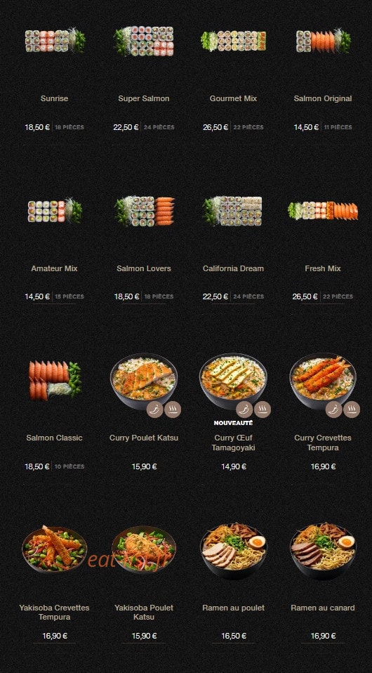 Sushi Shop — carte page 11