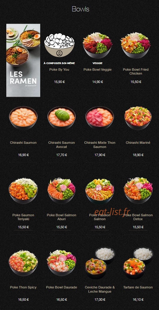 Sushi Shop — carte page 20