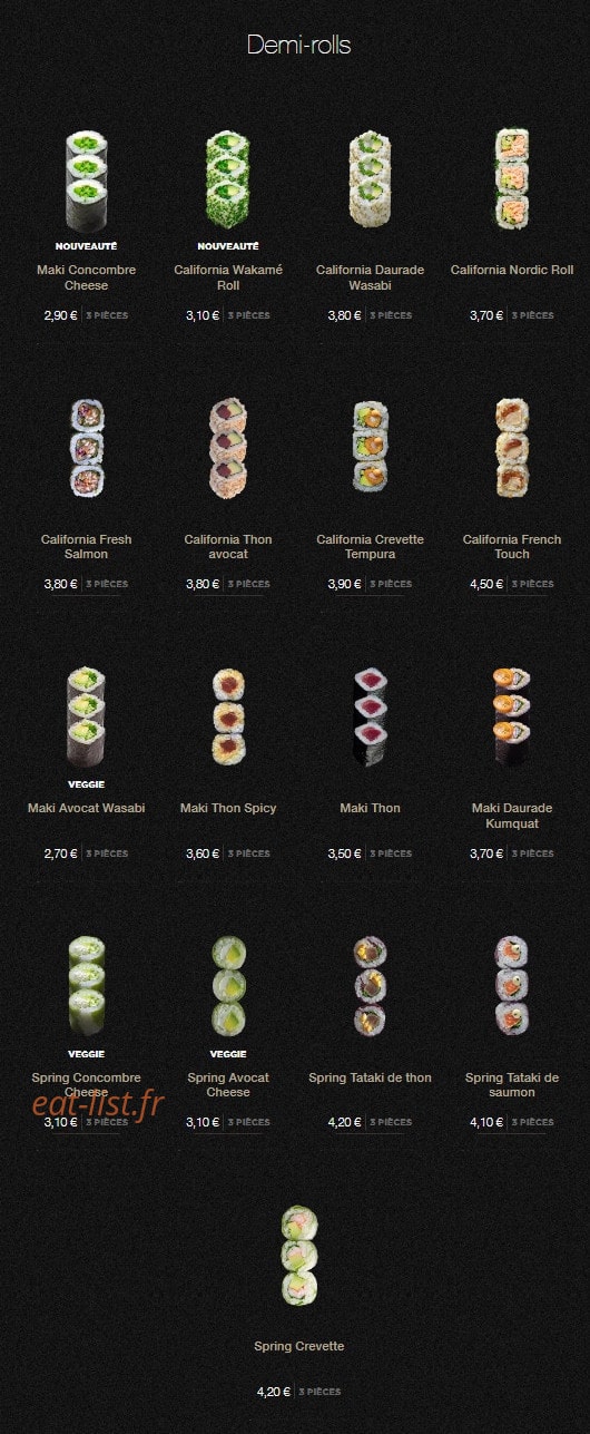 Sushi Shop — carte page 18