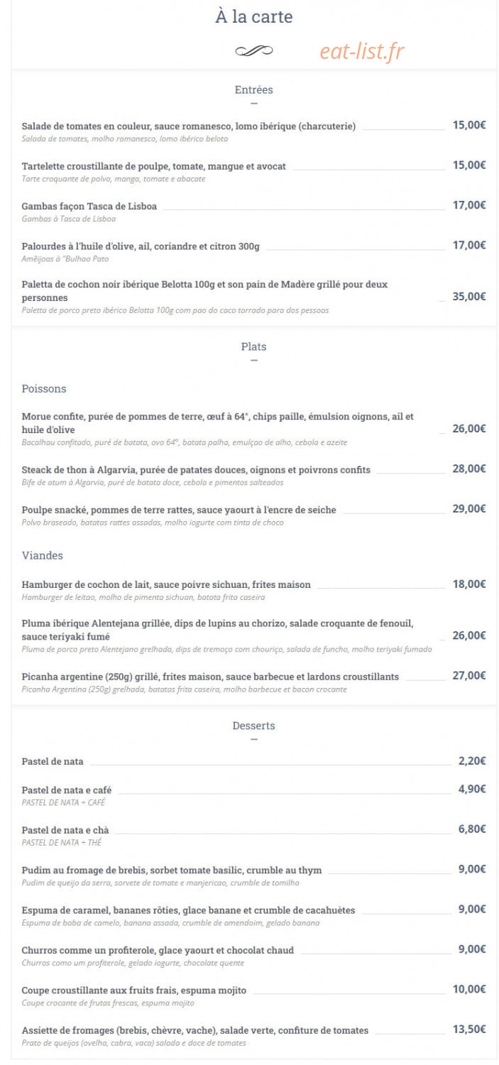 Tasca de Lisboa Plaisir — carte page 2