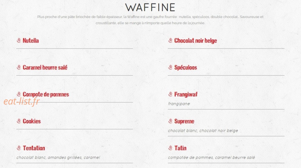 Waffle factory — carte page 3