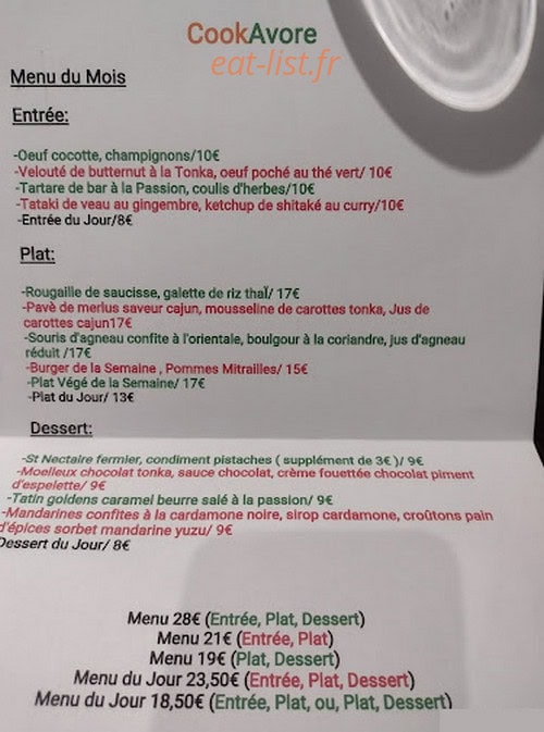 Cookavore — carte page 1