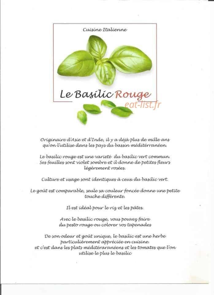 Le Basilic Rouge — carte page 1