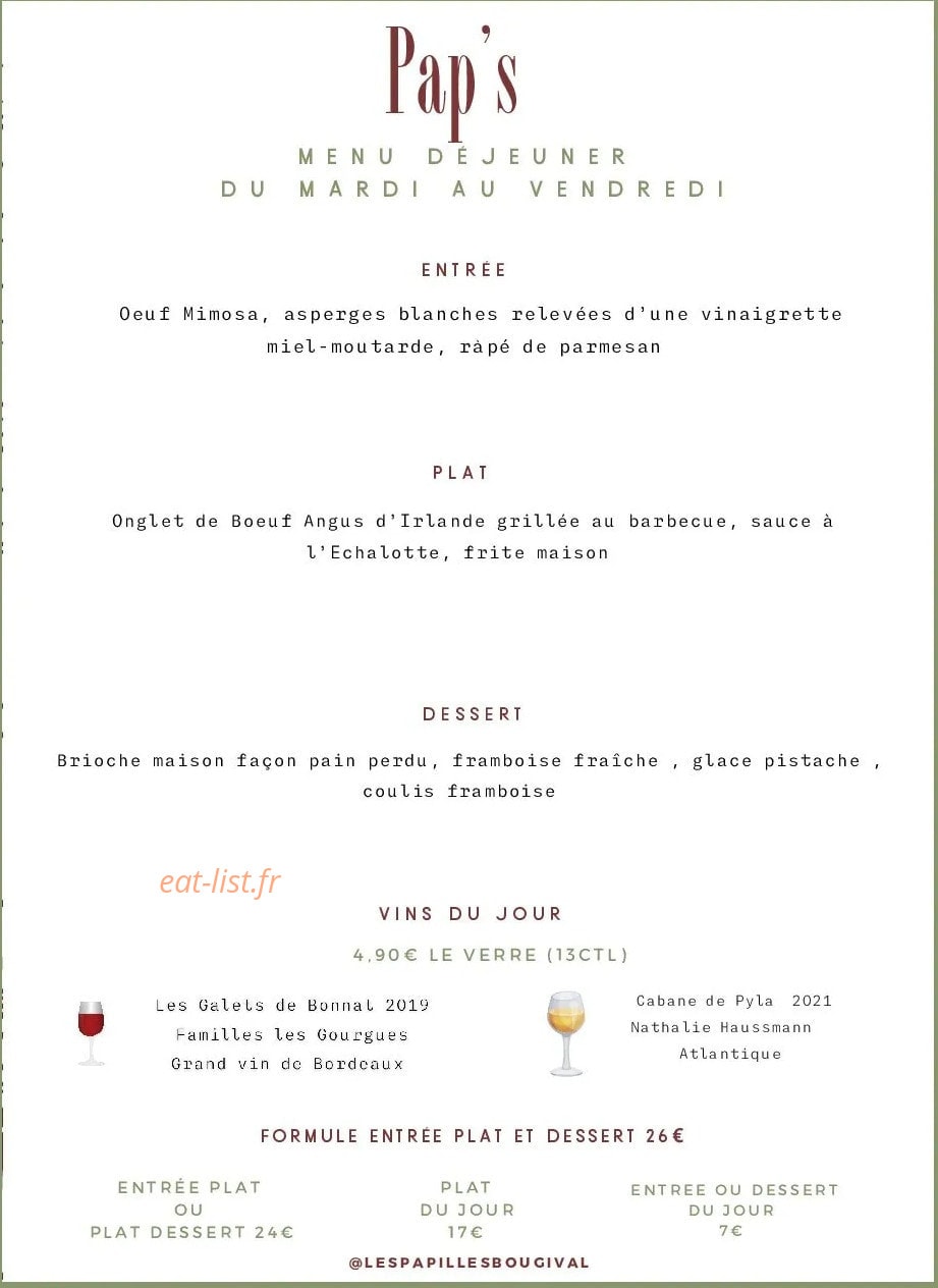 Pap's — carte page 6