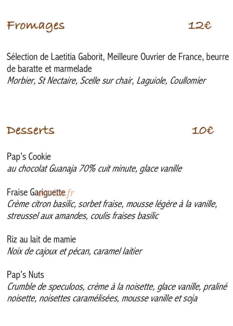 Pap's — carte page 4
