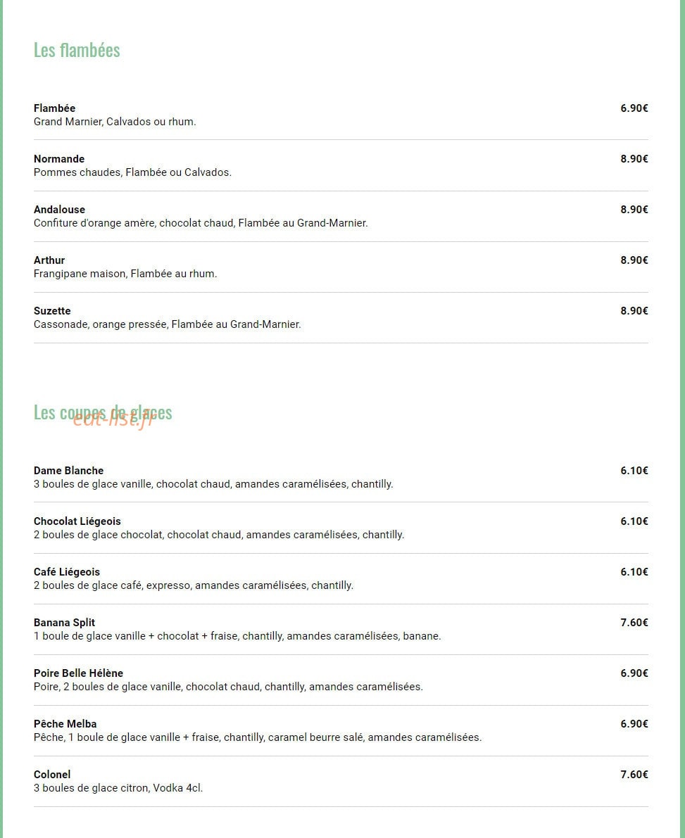 Crêperie La Plage Bretonne — carte page 5