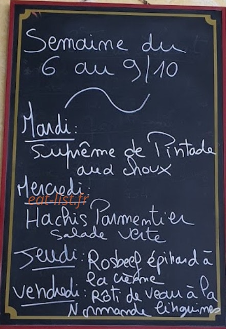 Le Relais d'Arcy — carte page 1