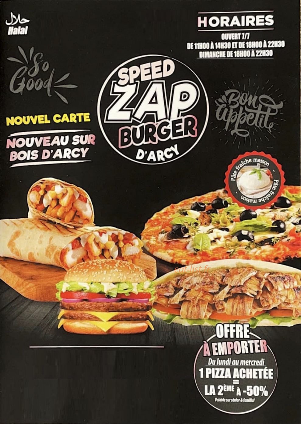 Speed Zap Burger d'Arcy — carte page 1