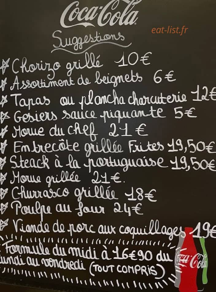 Chez Lydia — carte page 1