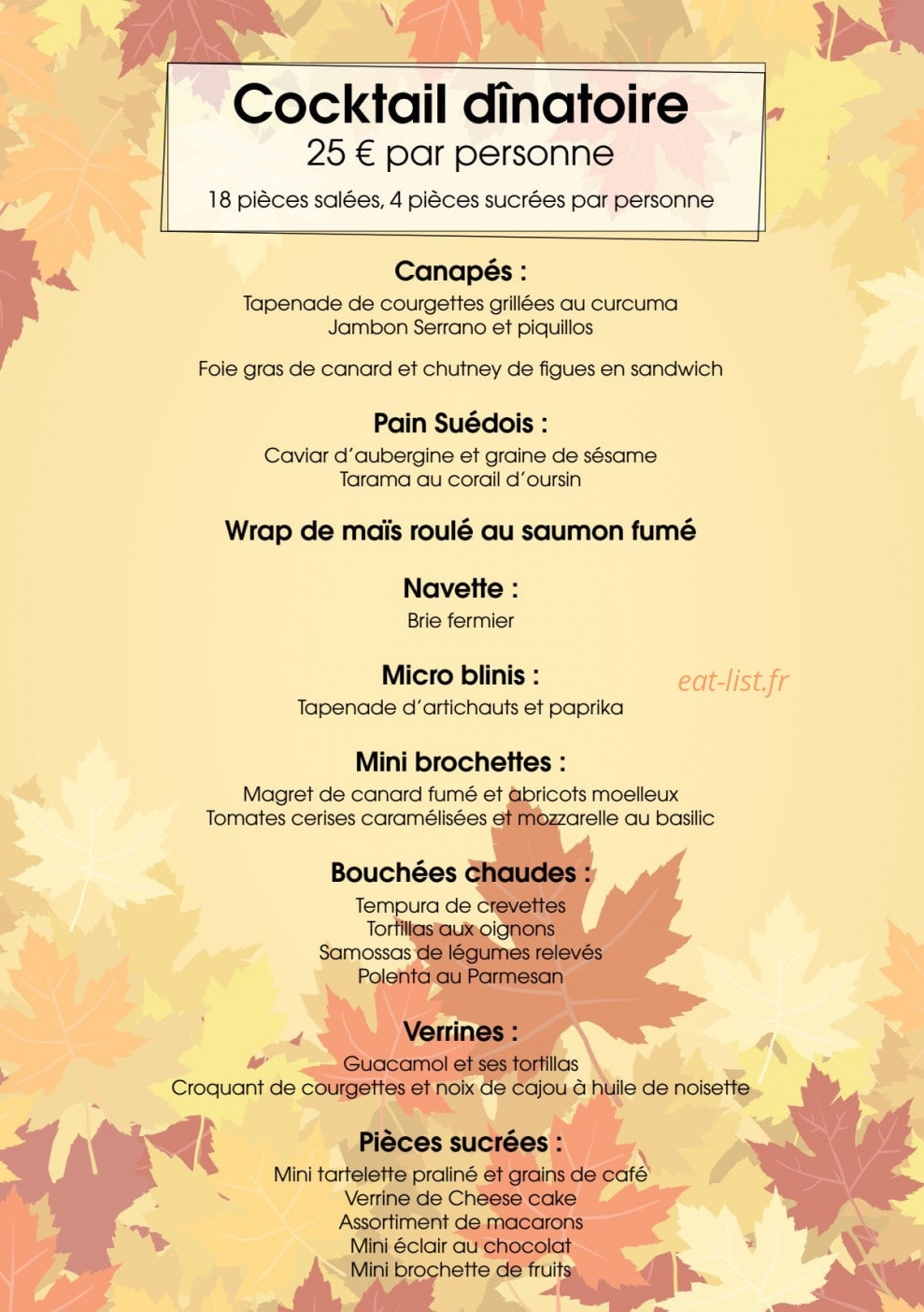 Harris Traiteur — carte page 7