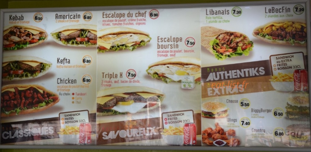 Le Bec Fin — carte page 1