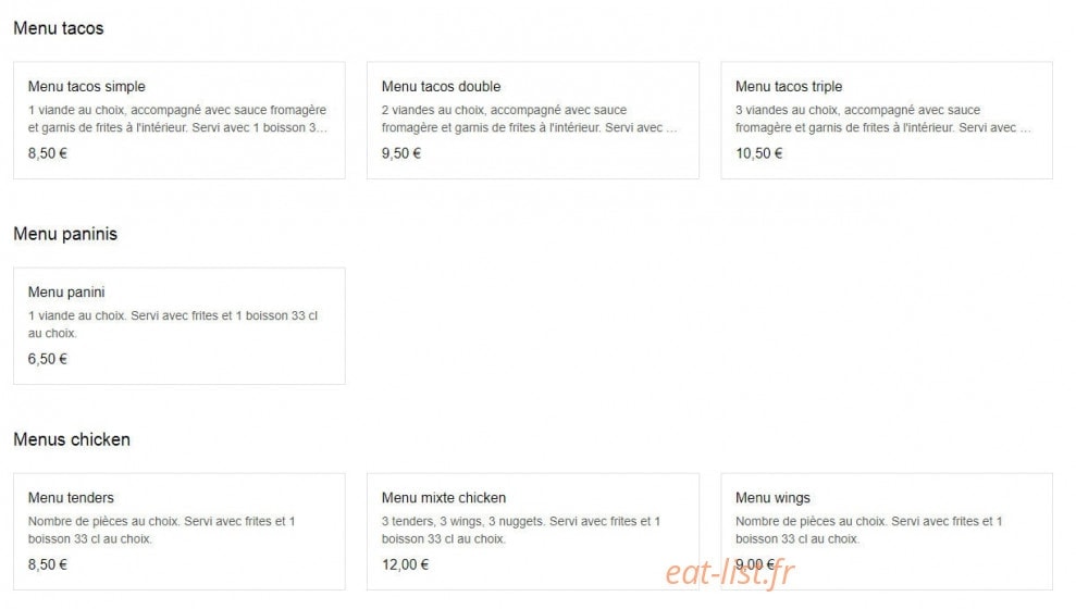 Miam's Food — carte page 4