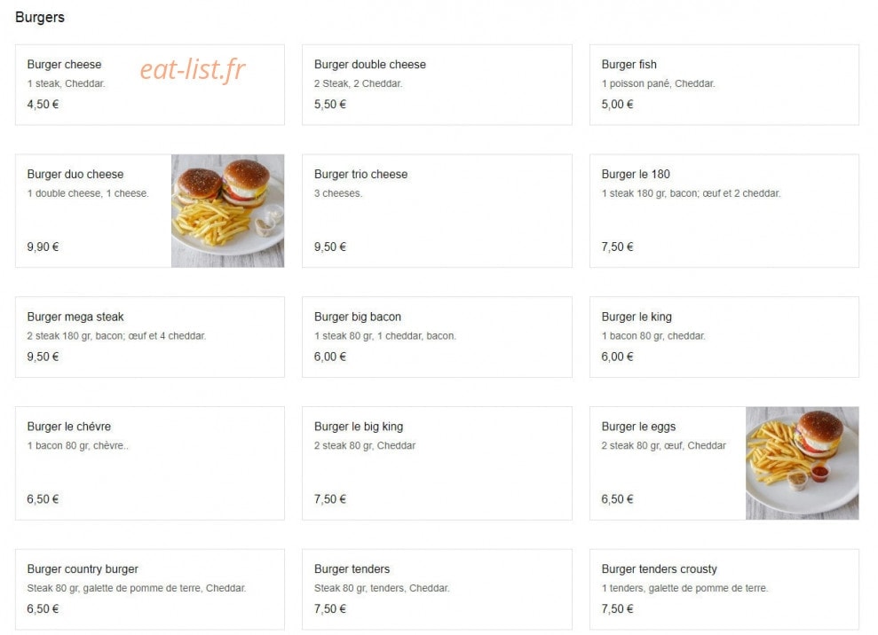 Miam's Food — carte page 9
