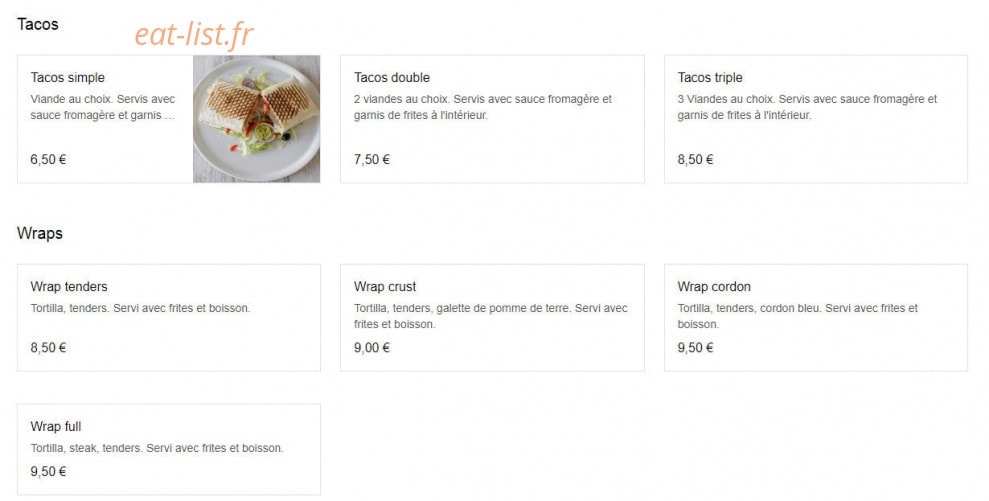 Miam's Food — carte page 7