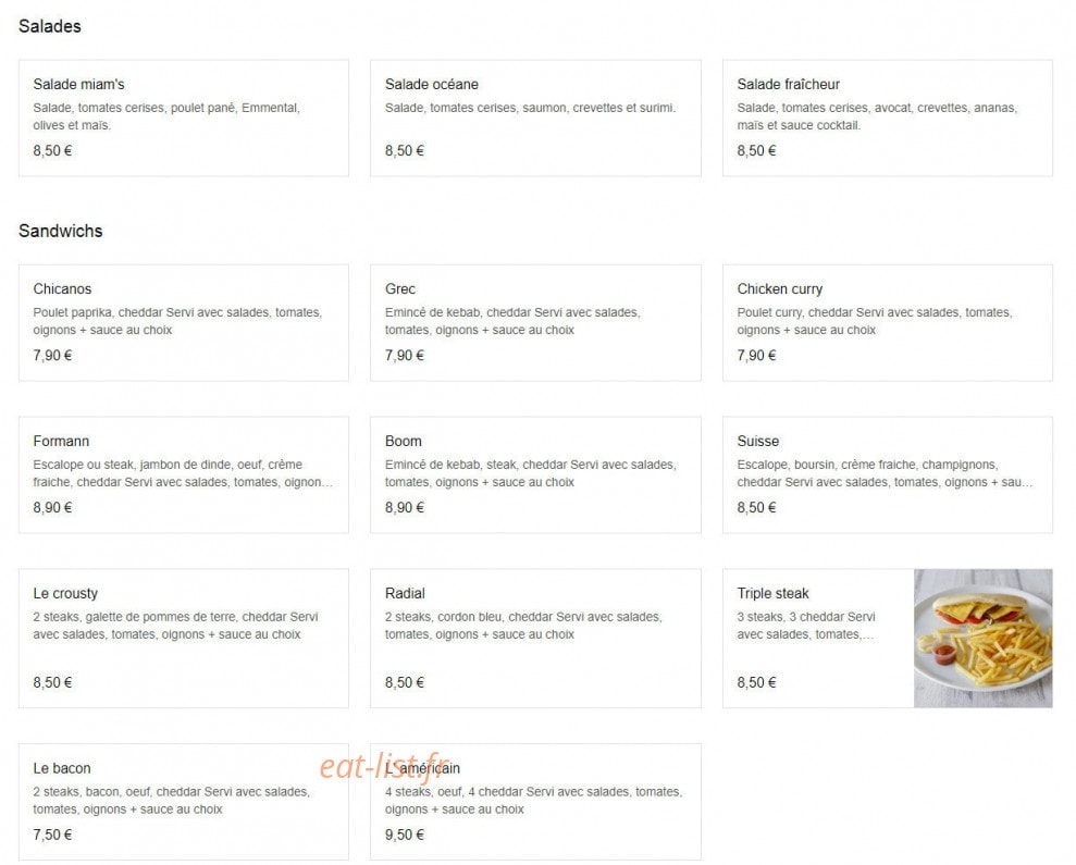 Miam's Food — carte page 6