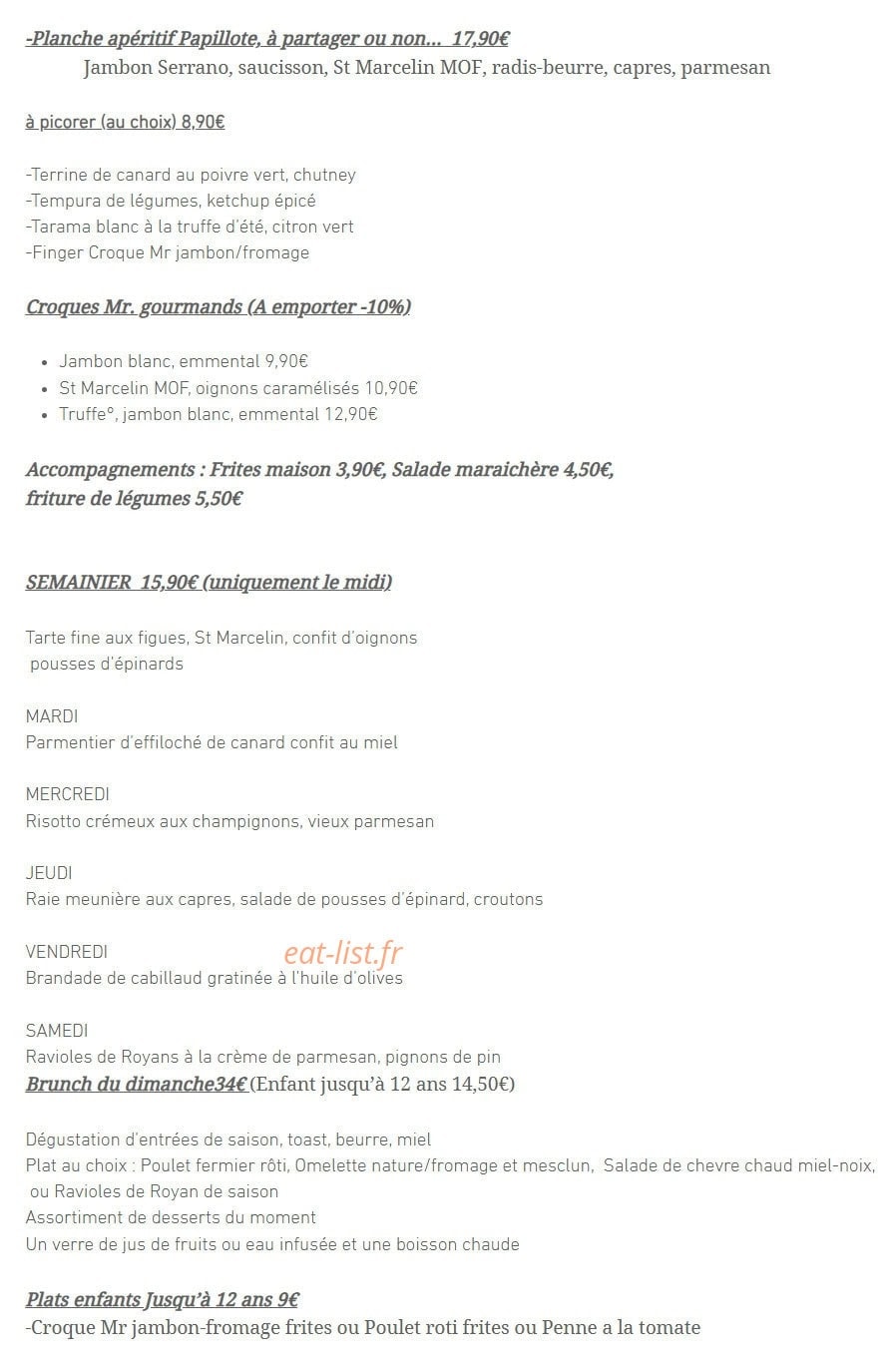 Papillote — carte page 3