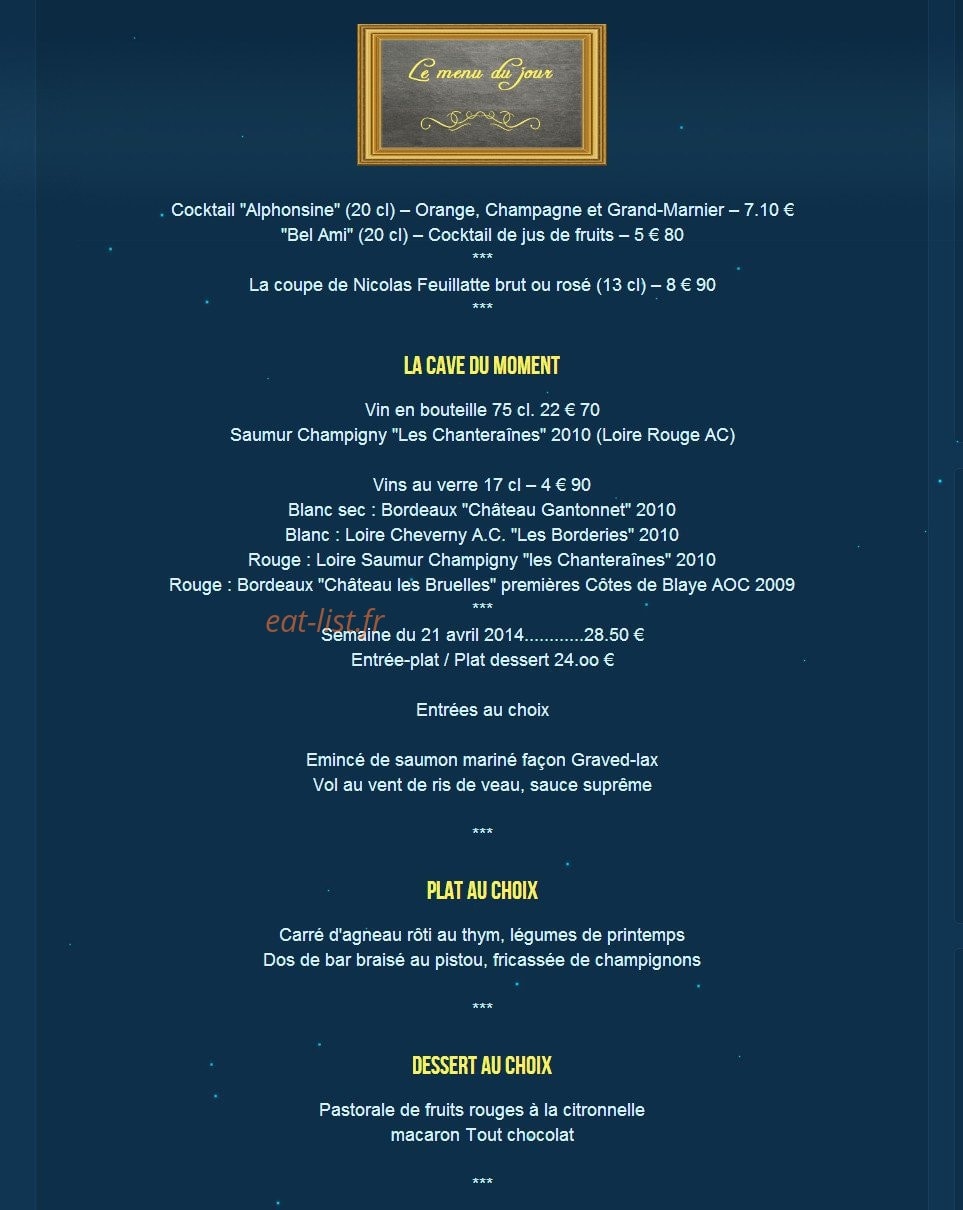 Restaurant  Fournaise — carte page 4