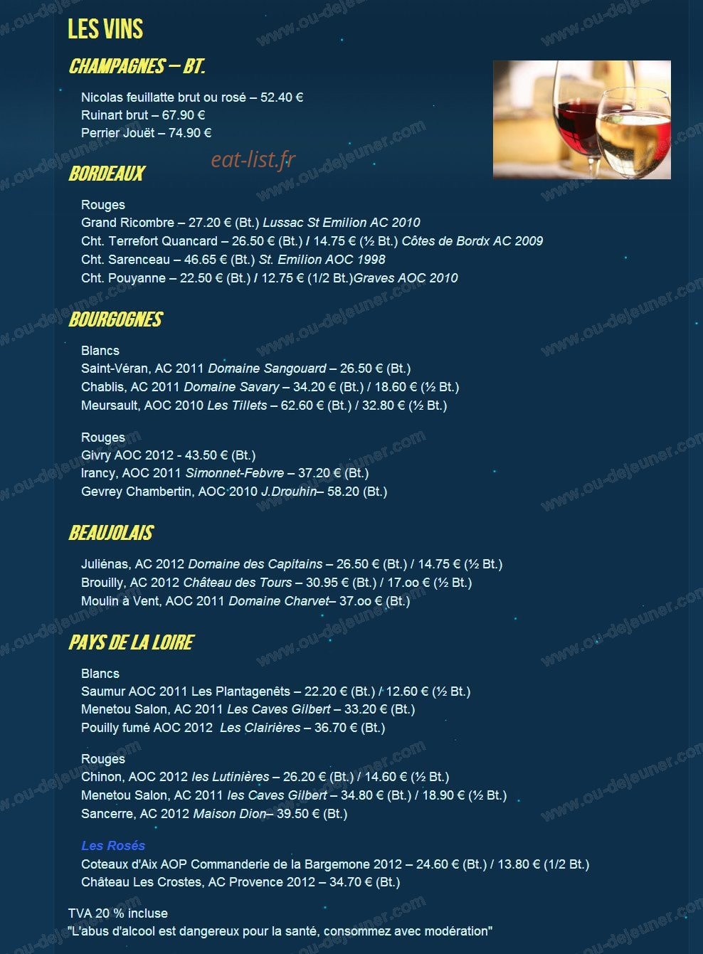 Restaurant  Fournaise — carte page 6
