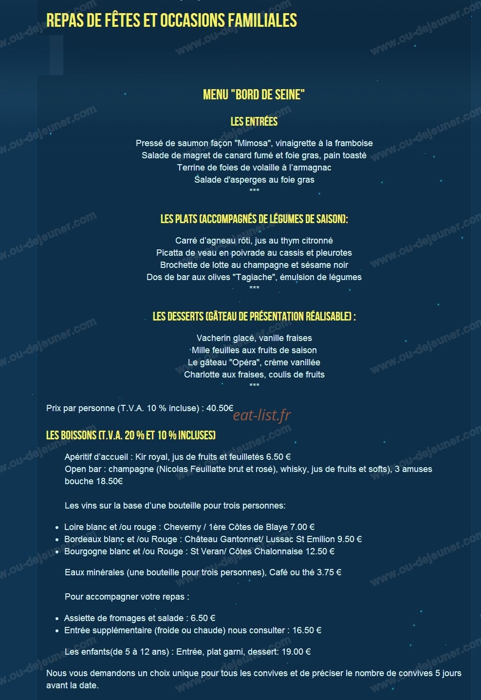Restaurant  Fournaise — carte page 7