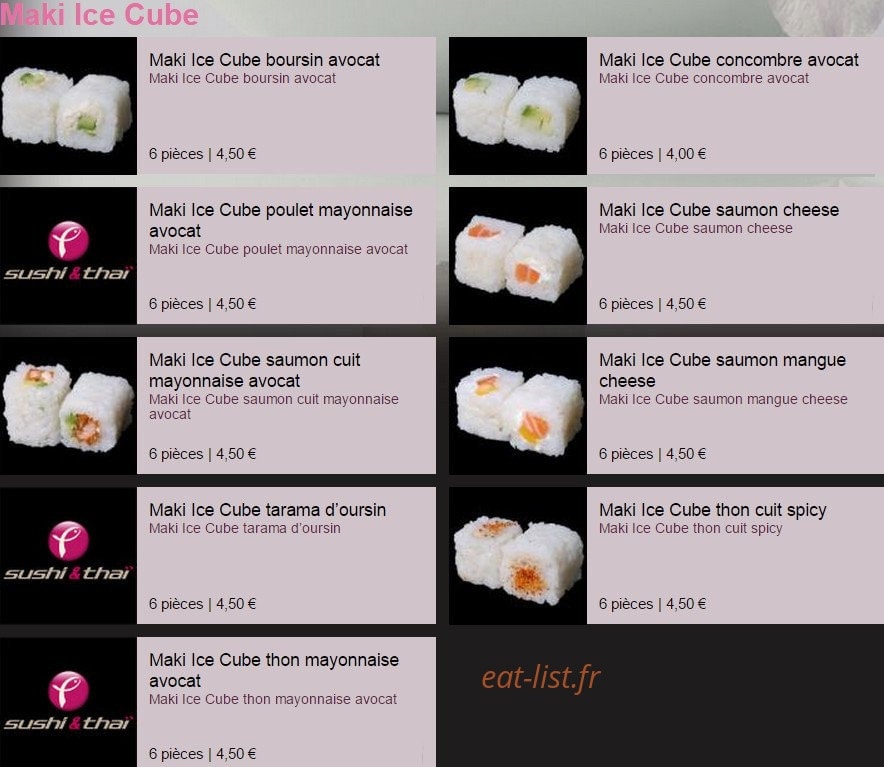 Sushi & Thaï — carte page 13
