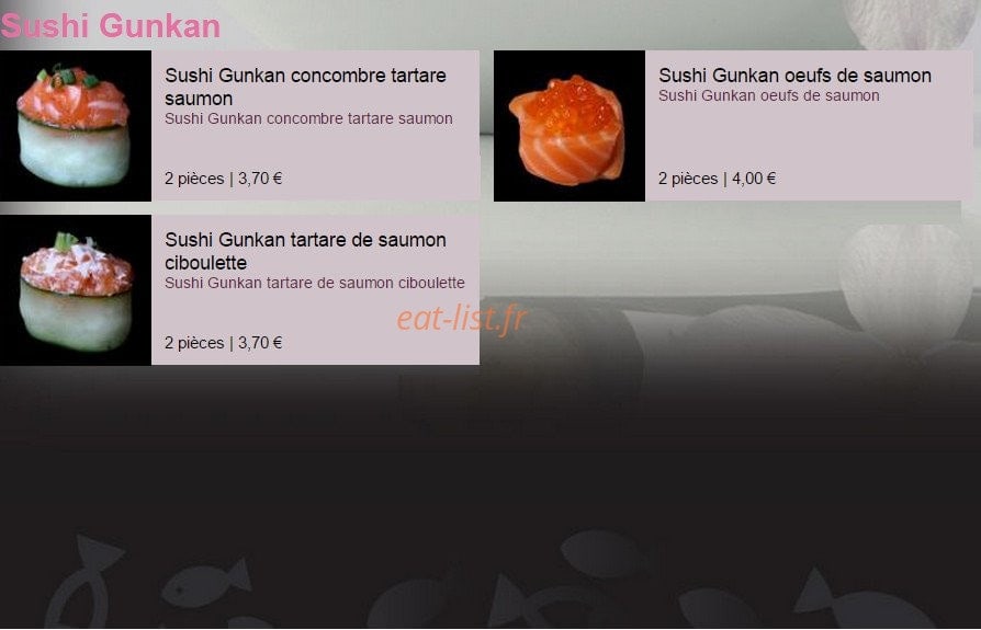 Sushi & Thaï — carte page 8