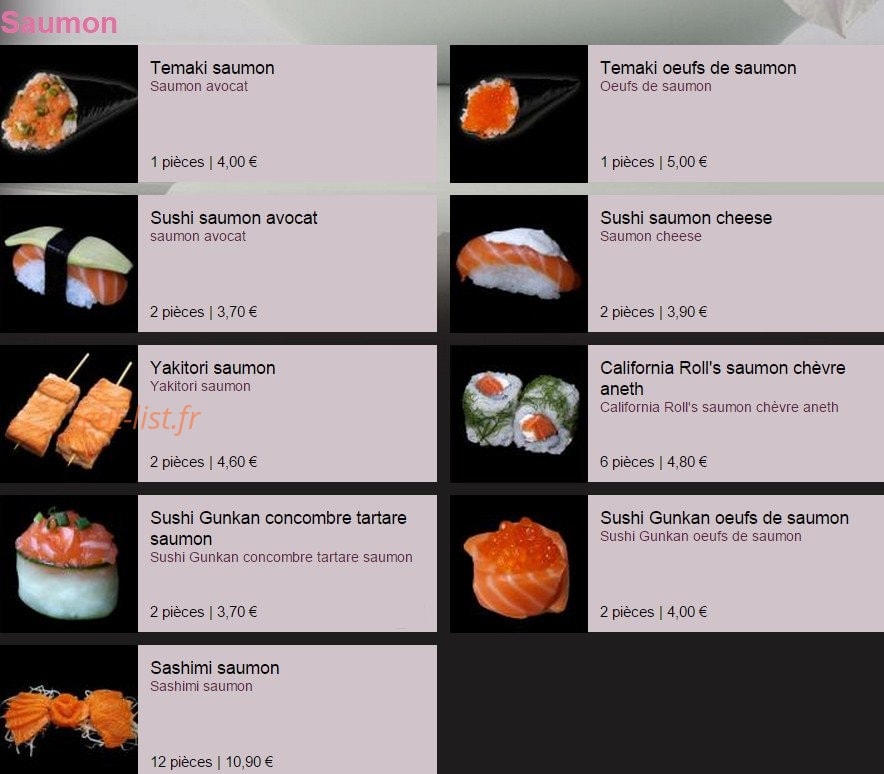 Sushi & Thaï — carte page 27