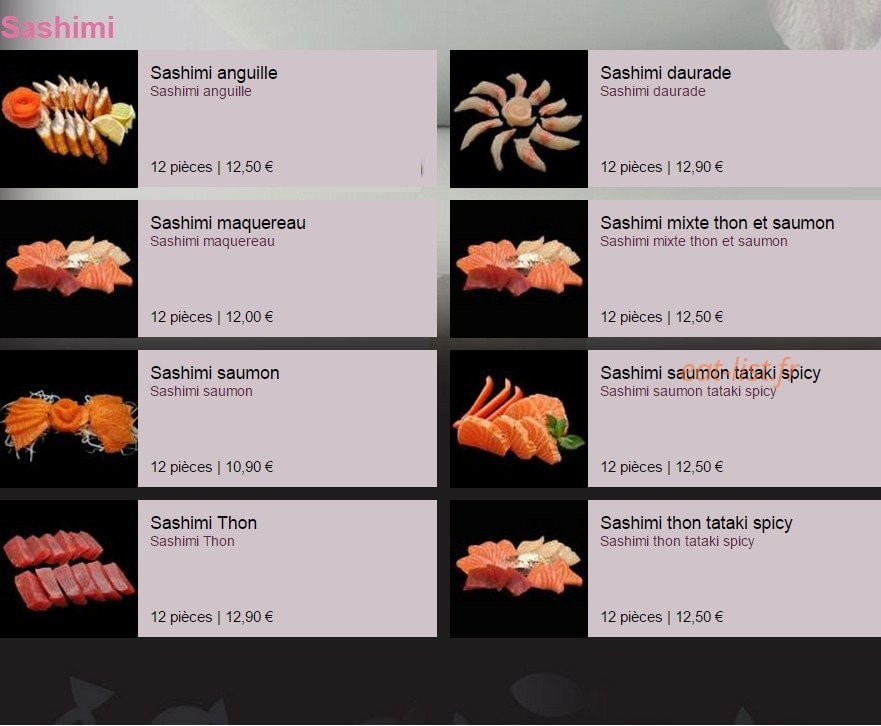 Sushi & Thaï — carte page 10