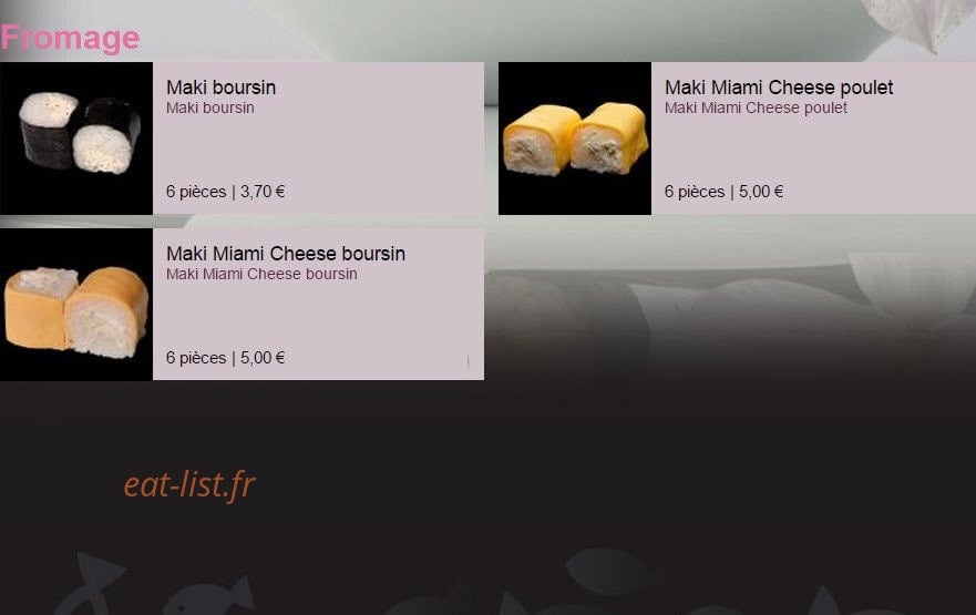 Sushi & Thaï — carte page 33