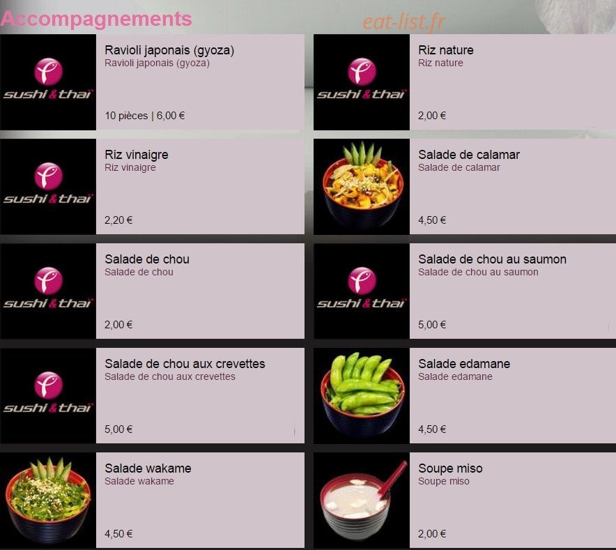 Sushi & Thaï — carte page 5