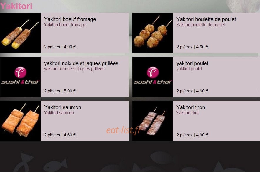 Sushi & Thaï — carte page 23
