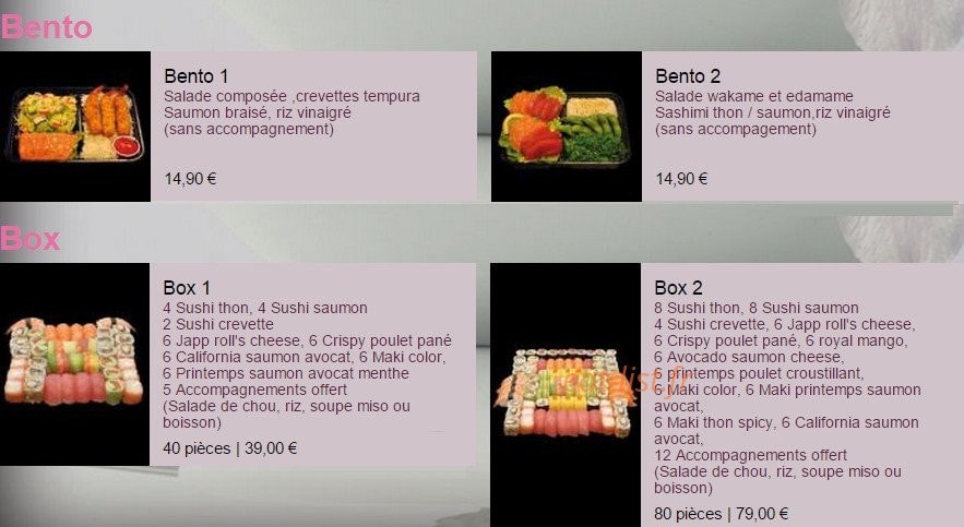 Sushi & Thaï — carte page 3